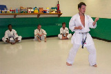 Nigel demonstrating winning form of kata Anan.