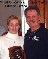 Katarina Tarana receives Most Outstanding Student Award.