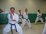 Moledzki sensei leads group in Elbow striking exercise.