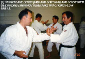 (L) Sensei Dave Leduc (Shito-kai Midland) and Sensei Ken Desjardins (Shito-kai Penetang) practising flow drills.