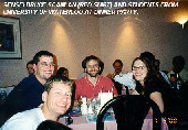 Sensei Bruce Scanlan (red shirt) and students from the University of Waterloo at the dinner party.