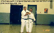 Sensei McCarthy demonstrating arm bar on Dave Leduc (Shito-kai Midland, Ontario).