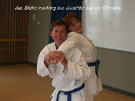 Joe Blake working the shoulder bar on Christine.