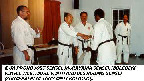 (L-R): Pronovost sensei; Murayama sensei; Moledzki sensei; Westmore Smith and Desjardins sensei (Shoto-kai Penetang, Ontario Dojo).